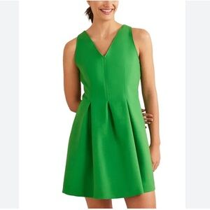 Boden NWOT Skater Dress Kelly Green Wool Blend Pleated Sleeveless Fairy Size 4R